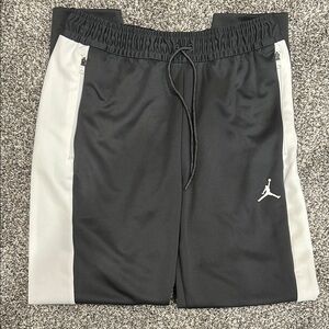 Nike Air Jordan Two-Tone Black and White  Tapered Zippered Sweat Pants